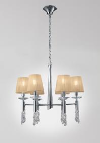 Tiffany Polished Chrome-Soft Bronze Crystal Ceiling Lights Mantra Shaded Crystal Fittings